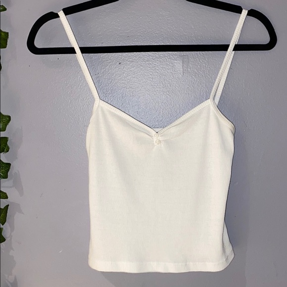 Brandy Melville Tops - Woman's Brandy Melville White Button Crop Tank